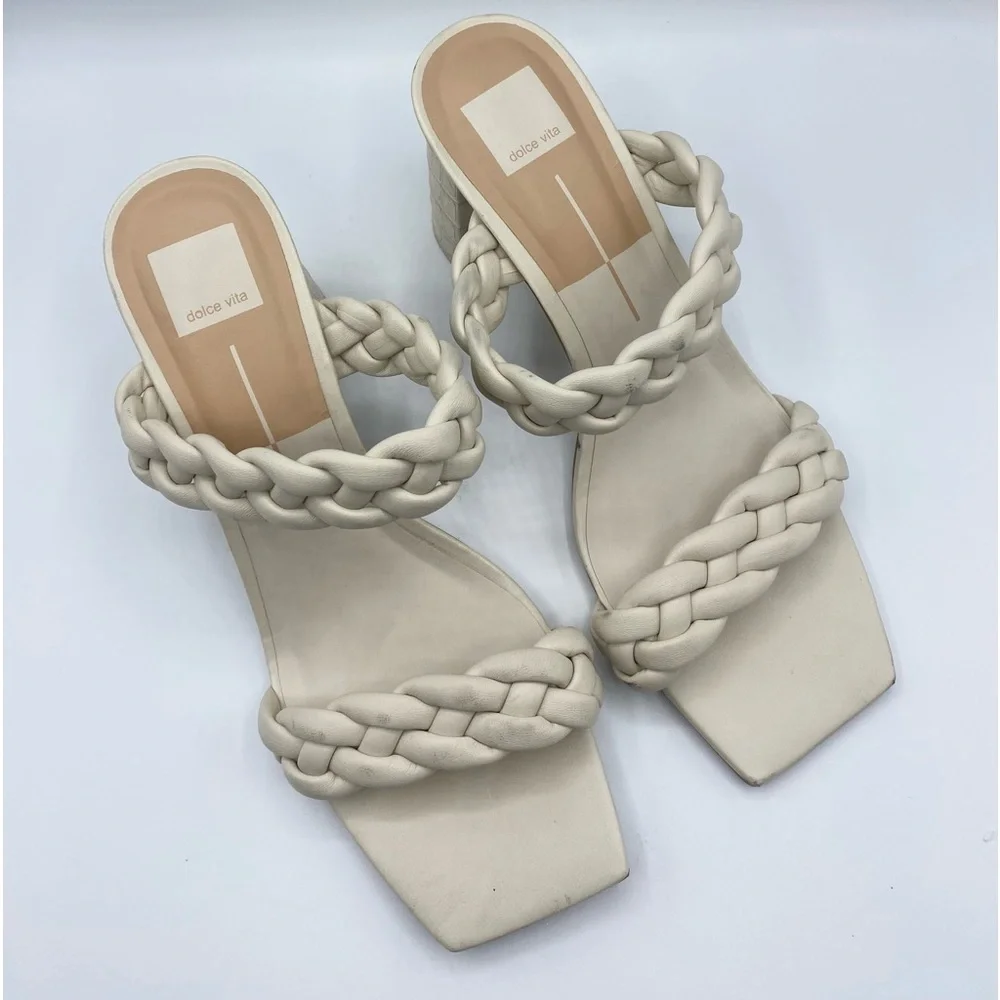 Dolce Vita Paily Heeled Sandals, Ivory Size 11 *‎ Please read NOTE*